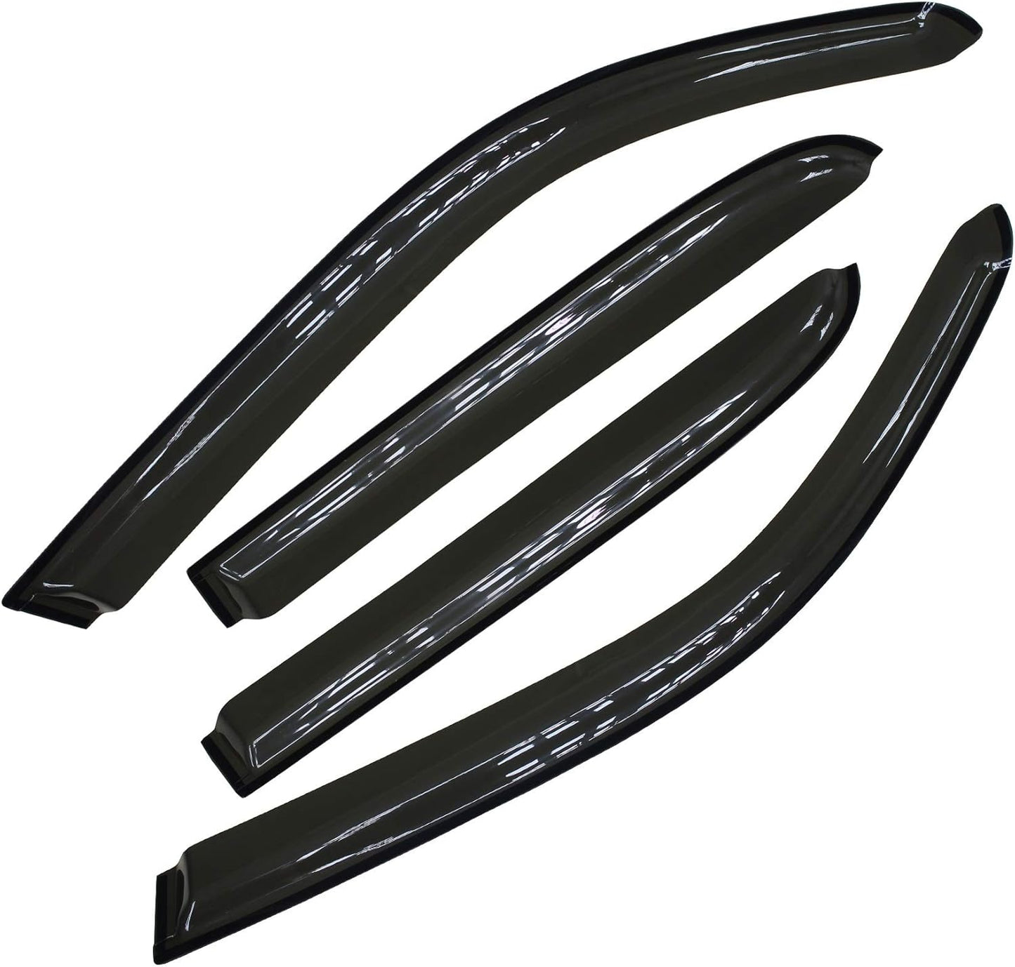 4pcs Outside Mount Style Window Rain Guards Durable Side Wind Deflectors Dark Smoke Vent Nice Window Visors Compatible With 2004-2006 Tundra Crew Cab (Double Cab) Pickup