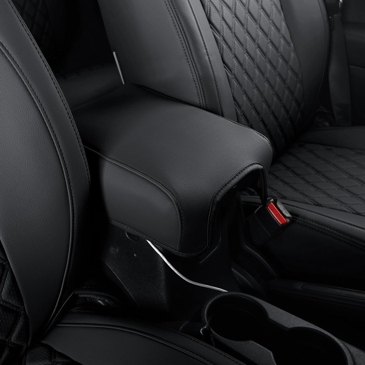 GIANT PANDA Customized Front Car Seat Covers for Jeep Wrangler JK 2/4 Door Sahara Sport Rubicon Unlimited Altitude 2013 2014 2015 2016 2017,Faux Leather - (Black)