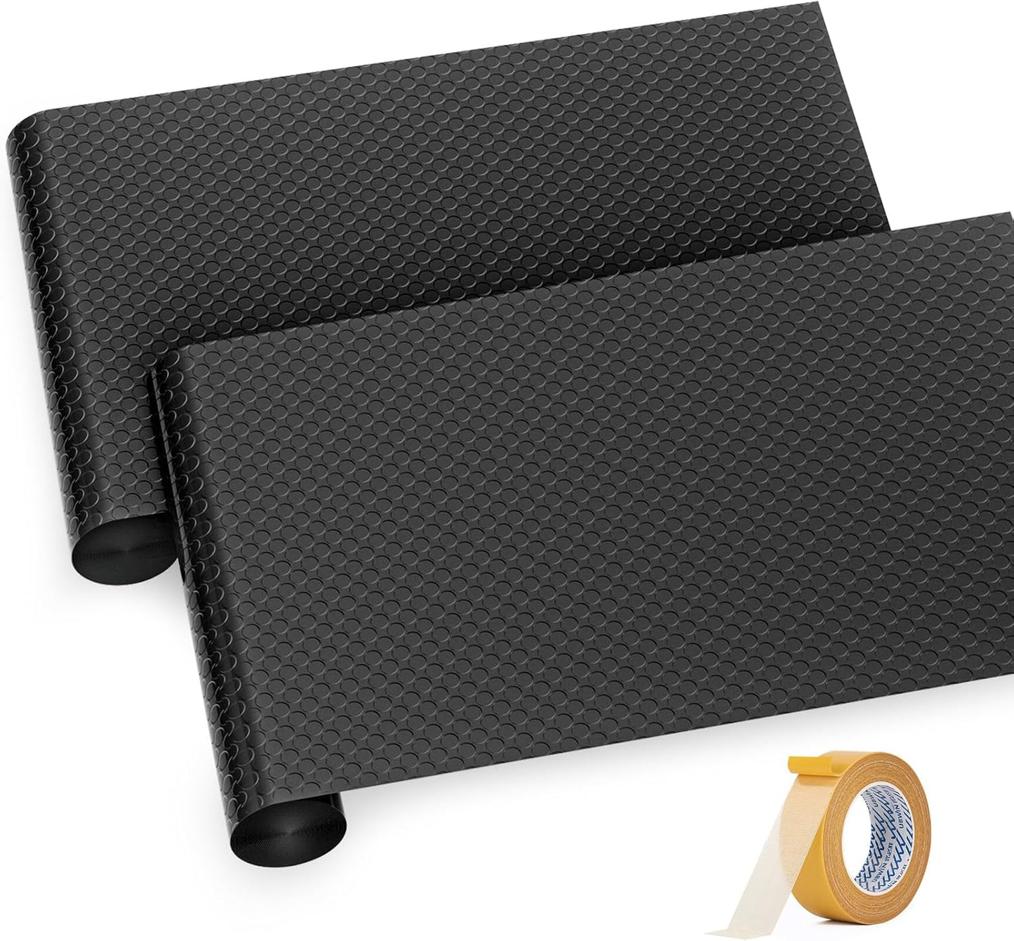 Premium Garage Floor Mat, Commercial Grade Heavy Duty Parking Mat for Garage Floor, Golf Cart Parking, Water/Stain Resistant Floor Runner (Black Coin, 2 Rolls x 4 x 13 Feet)