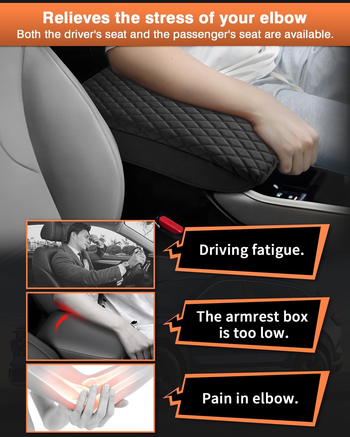 Shademax Center Console Cover for Honda Accord 2026 2025 2024 2023 Armrest Cover Cushion Pad for Honda Accord Accessories Middle Console Cover Armrest Protector Console Lids PU Leather Anti-Scratch