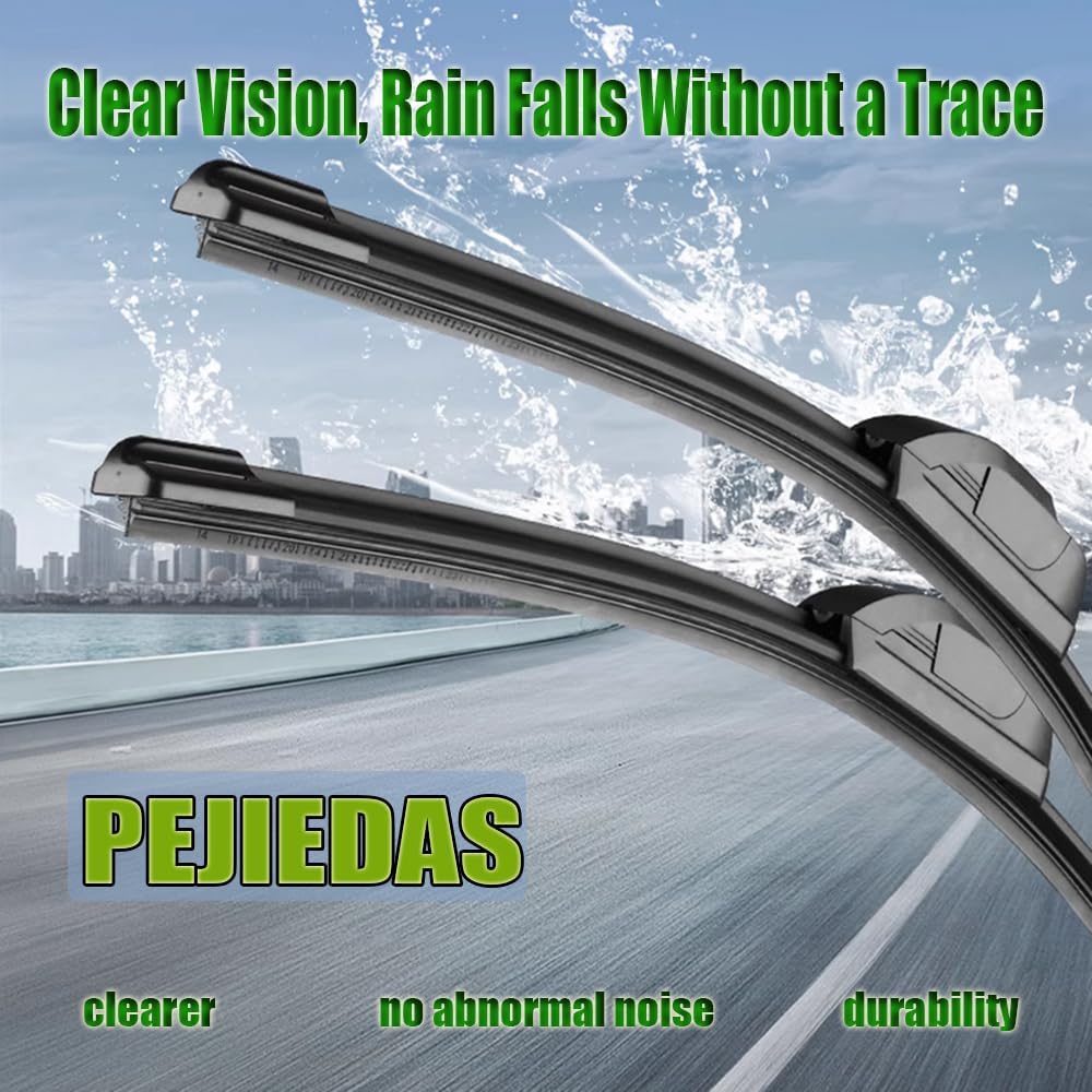 3 Wiper Blades, Front Wiper + Rear Wiper Blades for 2013-2016 Mazda CX-5,2007-2012 Hyundai Santa Fe (24 inch + 18 inch + 14 inch) OE Original Style