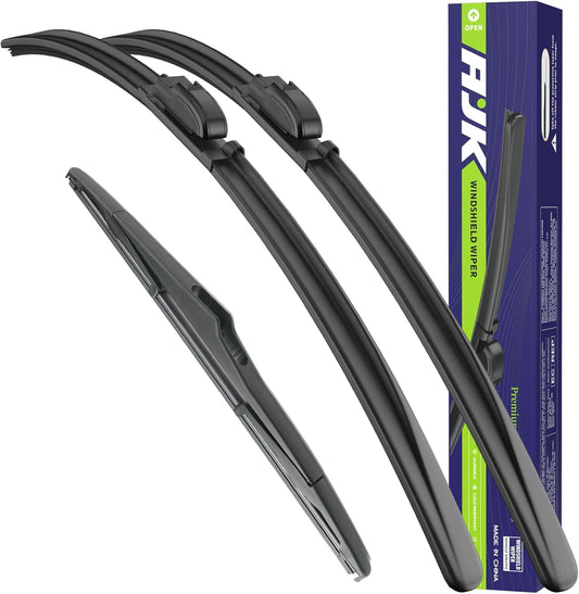 AJK Wiper Blades for Jeep Wrangler JK 2007-2017, for Jeep Wrangler 2007-2017, 2 Piece All Weather OEM Quality Automotive Replacement Windshield Wiper Blades for My Car