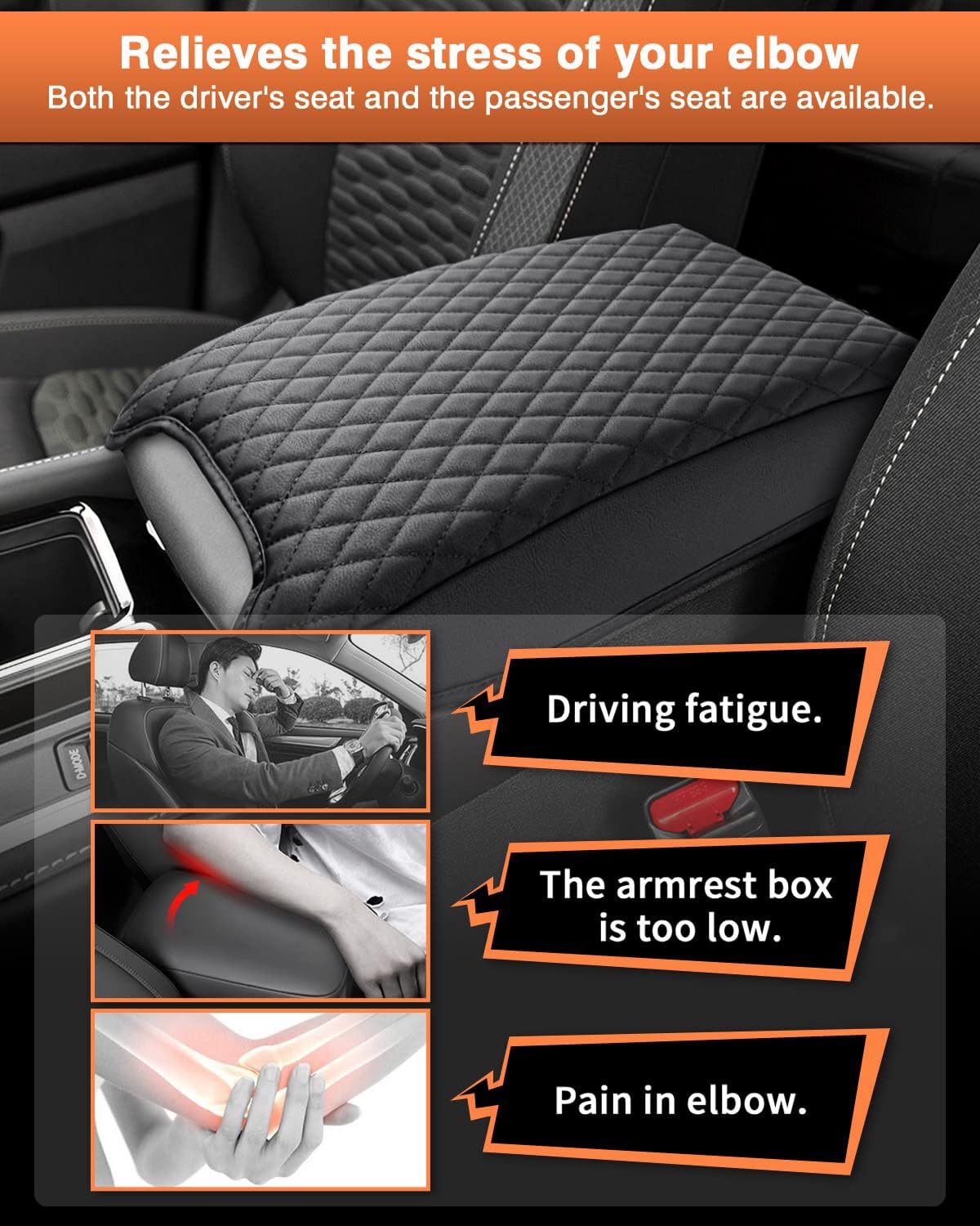 Shademax Custom Fit for Center Console Cover Nissan Pathfinder 2025 2024 2023 2022 2026 Armrest Cushion Pad Cover PU Leather Pathfinder Accessories Anti-Scratch Black