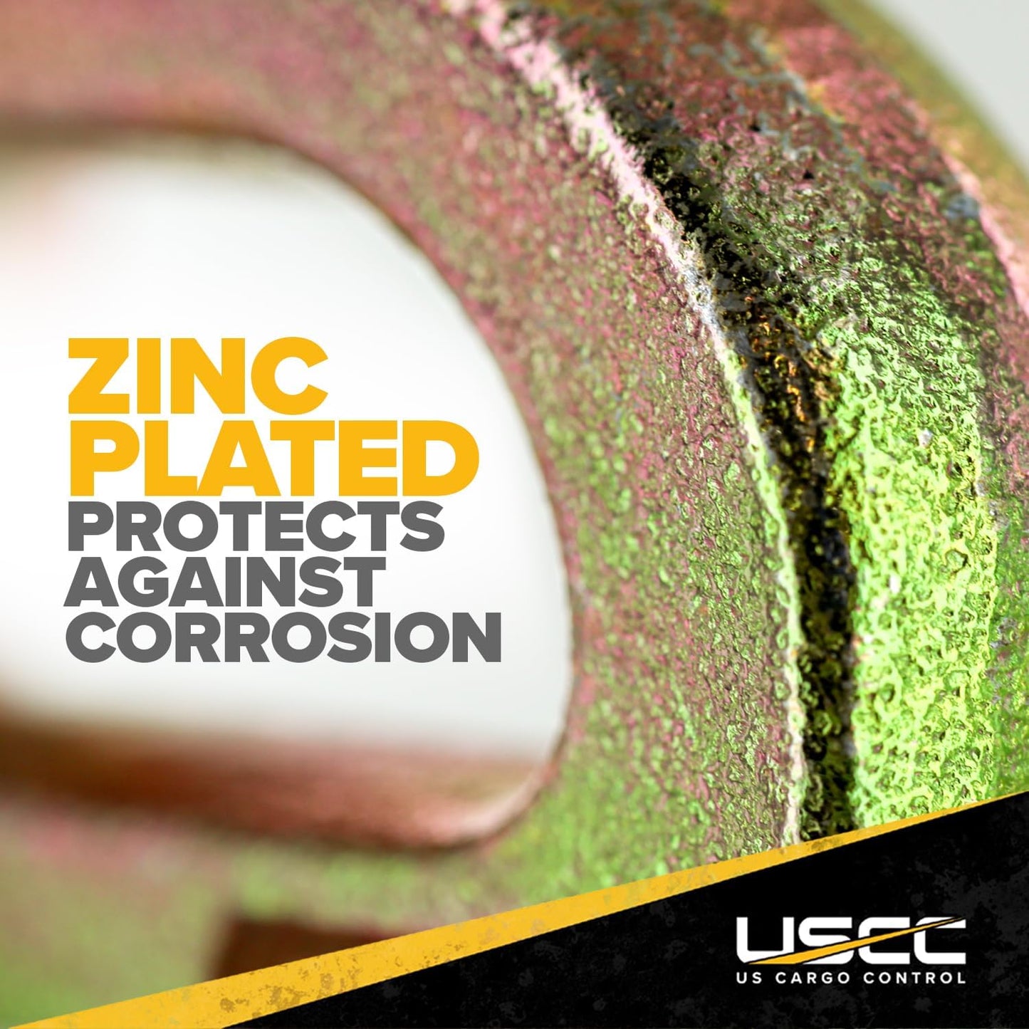 US Cargo Control Double Stud L Track Fittings with Pear Link (4-Pack), 5,000 Pounds Break Strength, Use with L Track Rails in Truck Bed or Trailer, Automatic Locking with Spring Release