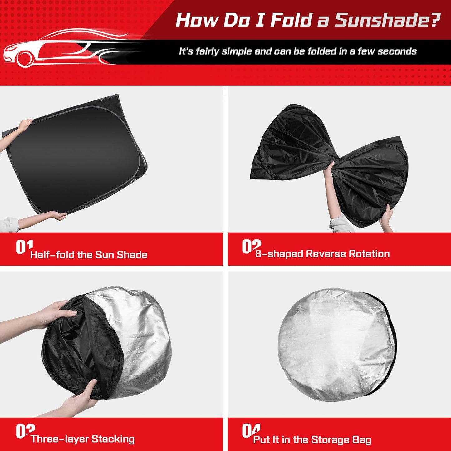 ARISMOTOR Windshield Sun Shade for Dodge Ram 1500 2019-2025 2026, Custom Fit Foldable Front Window Sunshade Sun Visor Protector, Block UV Rays Keep Your Car Cooler