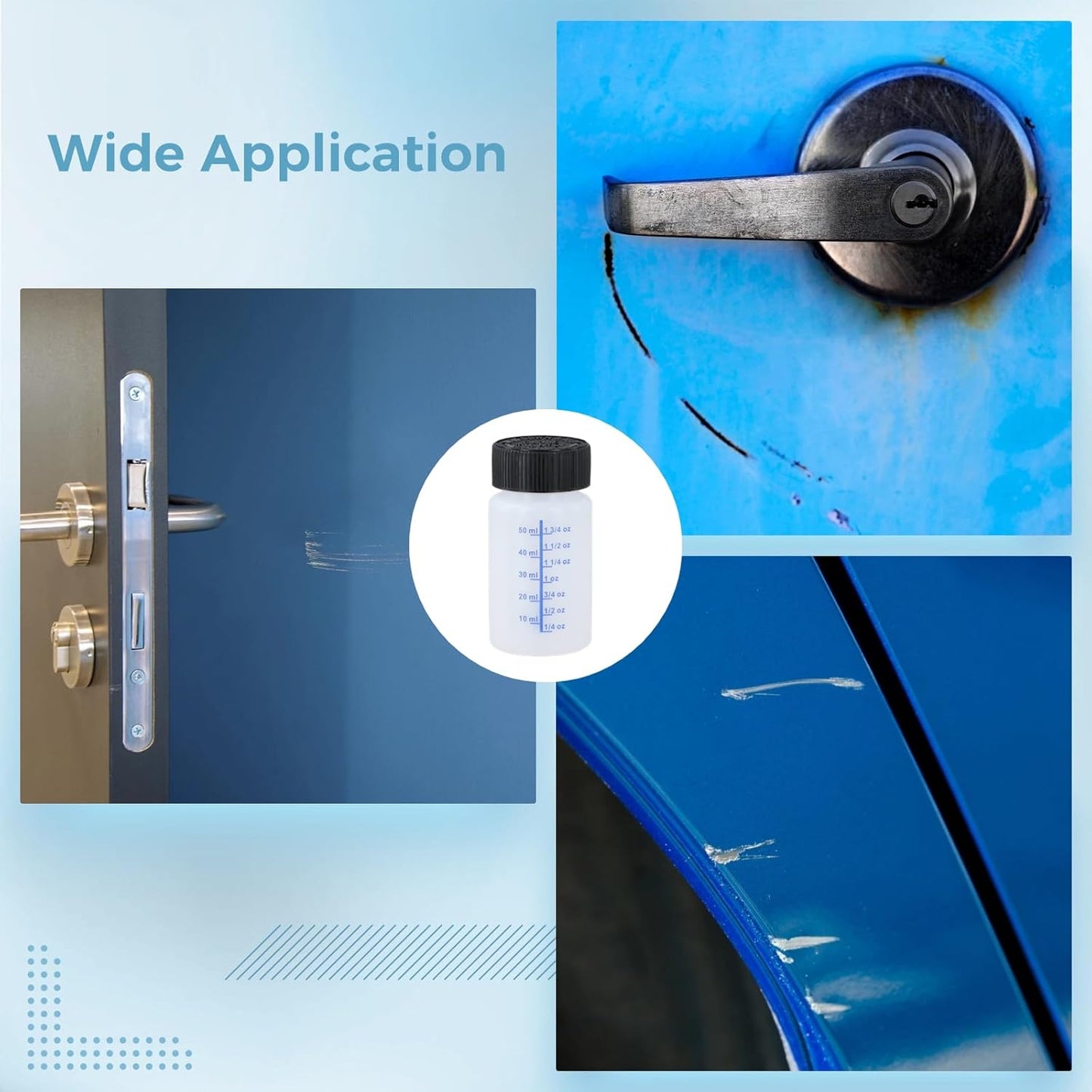 60 Pcs 2 Oz Touch Up Paint Container - Empty Paint Touch Up Bottles with Brush, Safe Lids, and Mixing Balls for Fixing Car Scratches