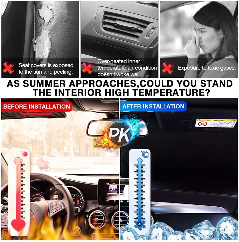 KUST Windshield Sun Shade for BMW i3 2014-2022 Accessories Window Sunshade Sun Visor Protector Foldable Blocks UV Rays Keep Your Car Cooler