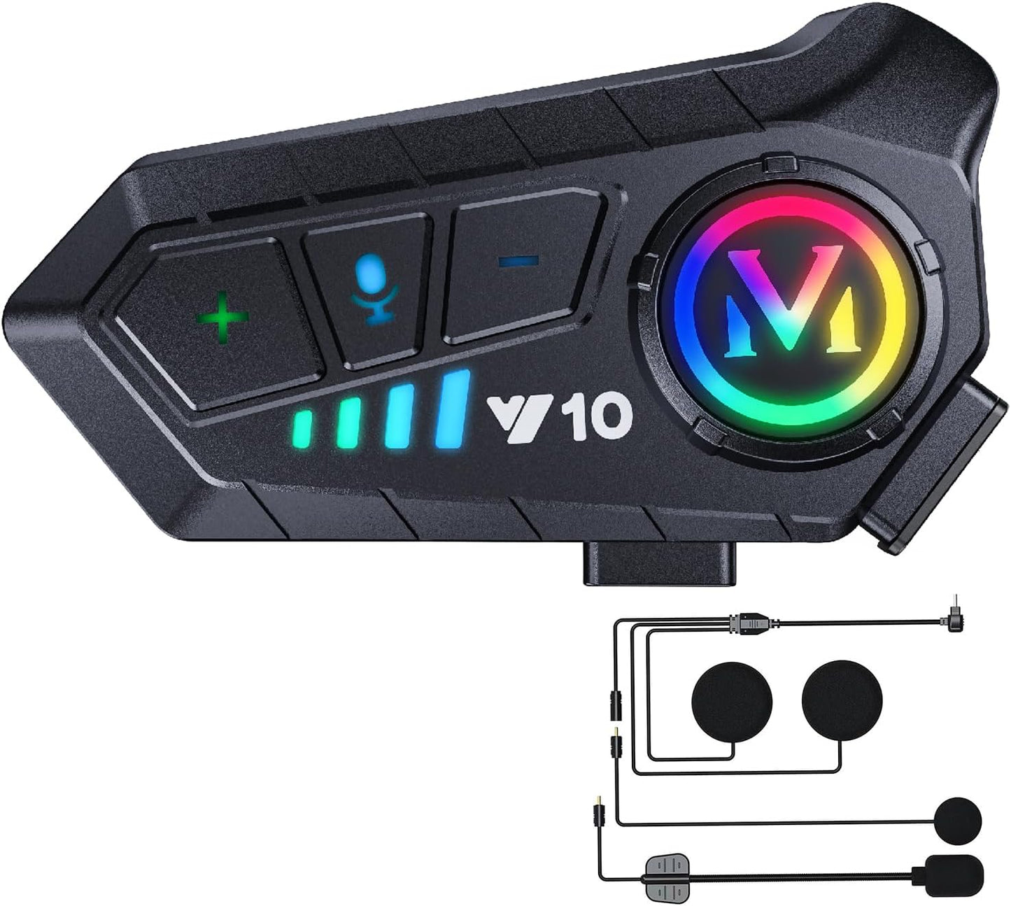 Motorcycle Helmet Bluetooth Headset, Outdoor Wireless Bluetooth 5.3 Headphone Speakers Noise Cancellation Intercom Communication Systems with IPX6 Waterproof/Strong Bass for Dirt Bike