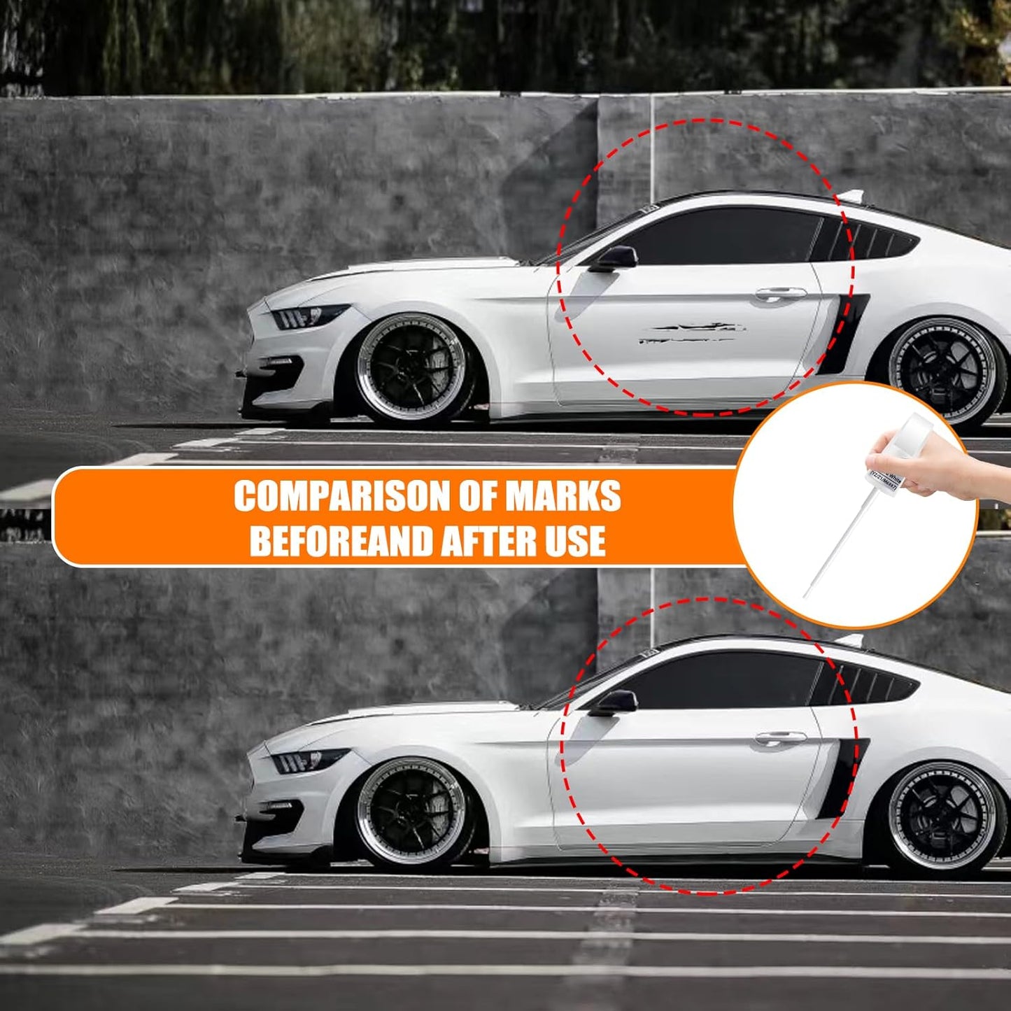 UX Ingot Silver Metallic Touch Up Paint for Ford, Car Paint Pen Scratch Repair Two-In-One Touch Up Paint, Premium Car Scratch Remover for Deep Scratches