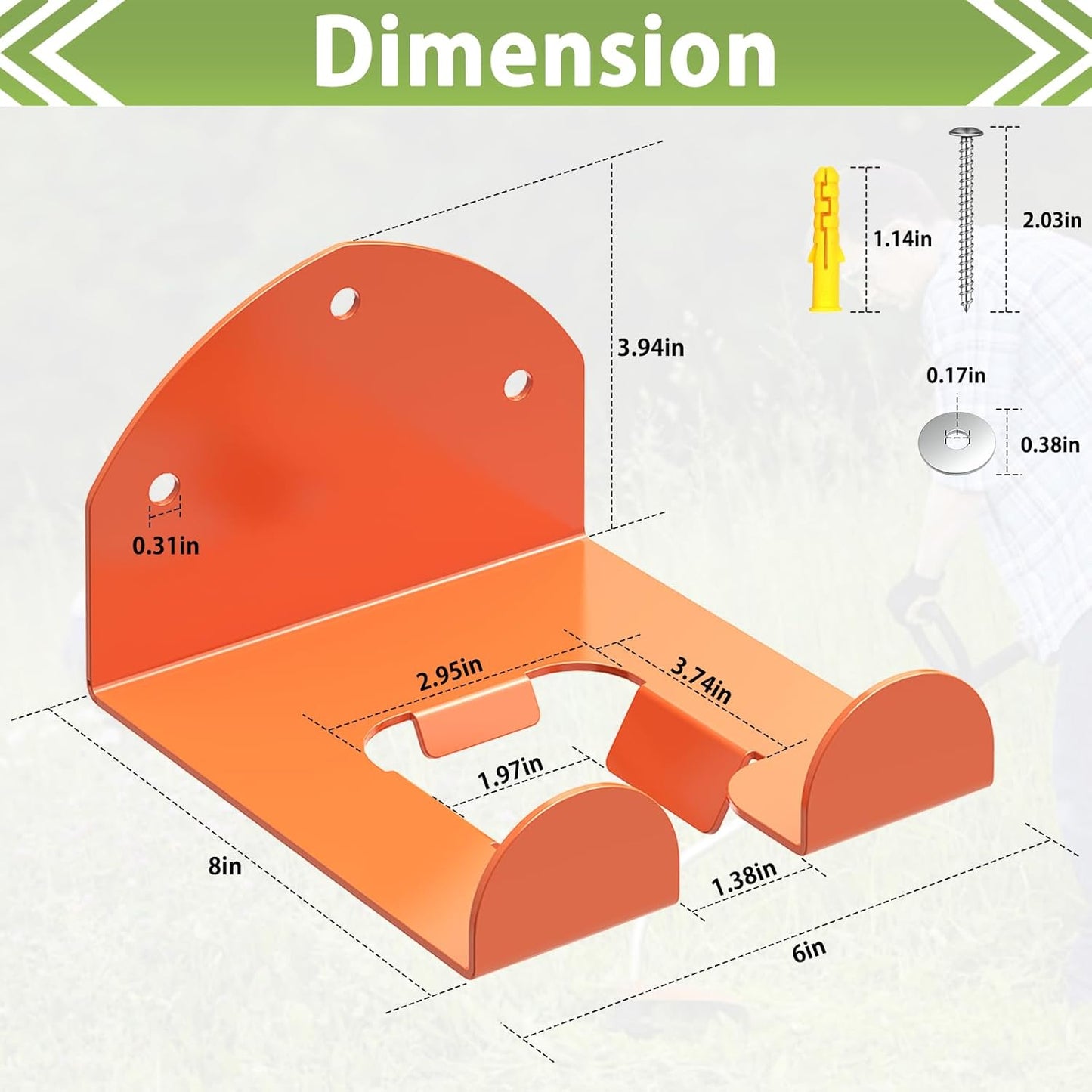 Trimmer Rack Wall Mount Heavy Duty Weedeater Hanger for Garage Wall Bracket Garage Organizer Weed Eater Hanger for Grass Trimmer, Garden Tools 2 Pack