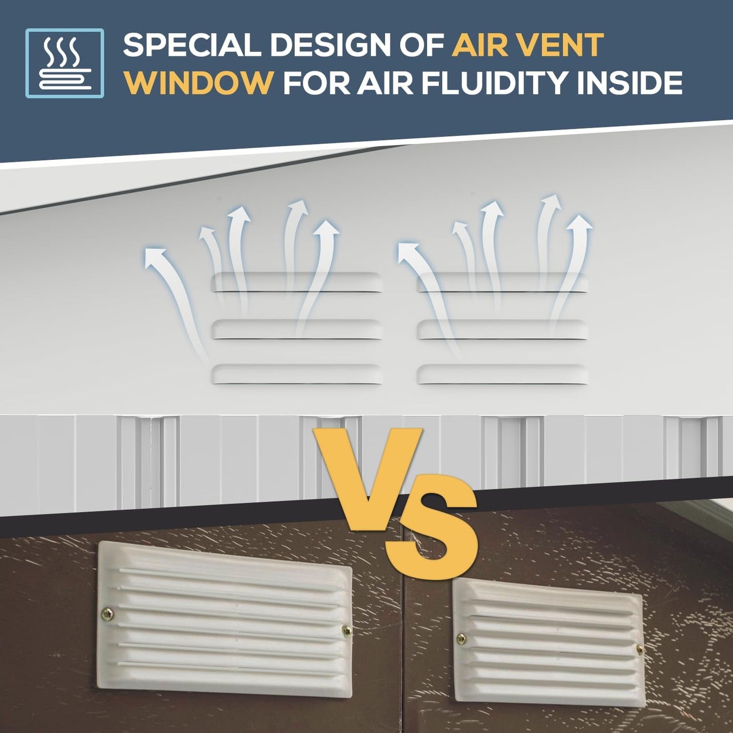 U-MAX Storage Shed 14x12 Outdoor Shed, Large Metal Outside Storage Garden Sheds & Outdoor Storage Shed Clearance, 12x14 Tool Shed Outdoor Storage Lockable for Backyard, Patio and Outside Use in White