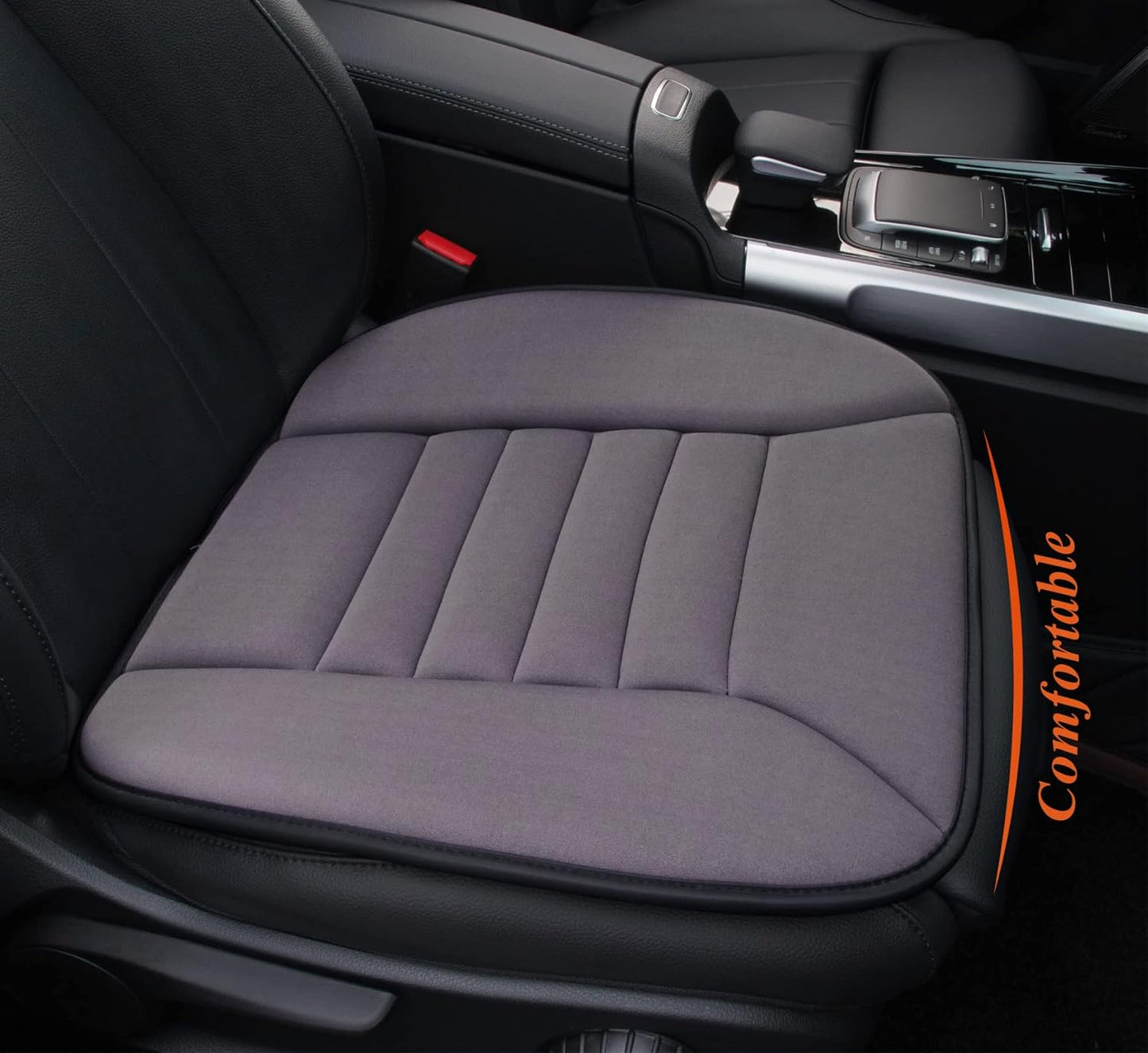 kingphenix Car Seat Cushion with 1.2inch Comfort Memory Foam, Seat Cushion for Car and Office Chair (Dark Grey)