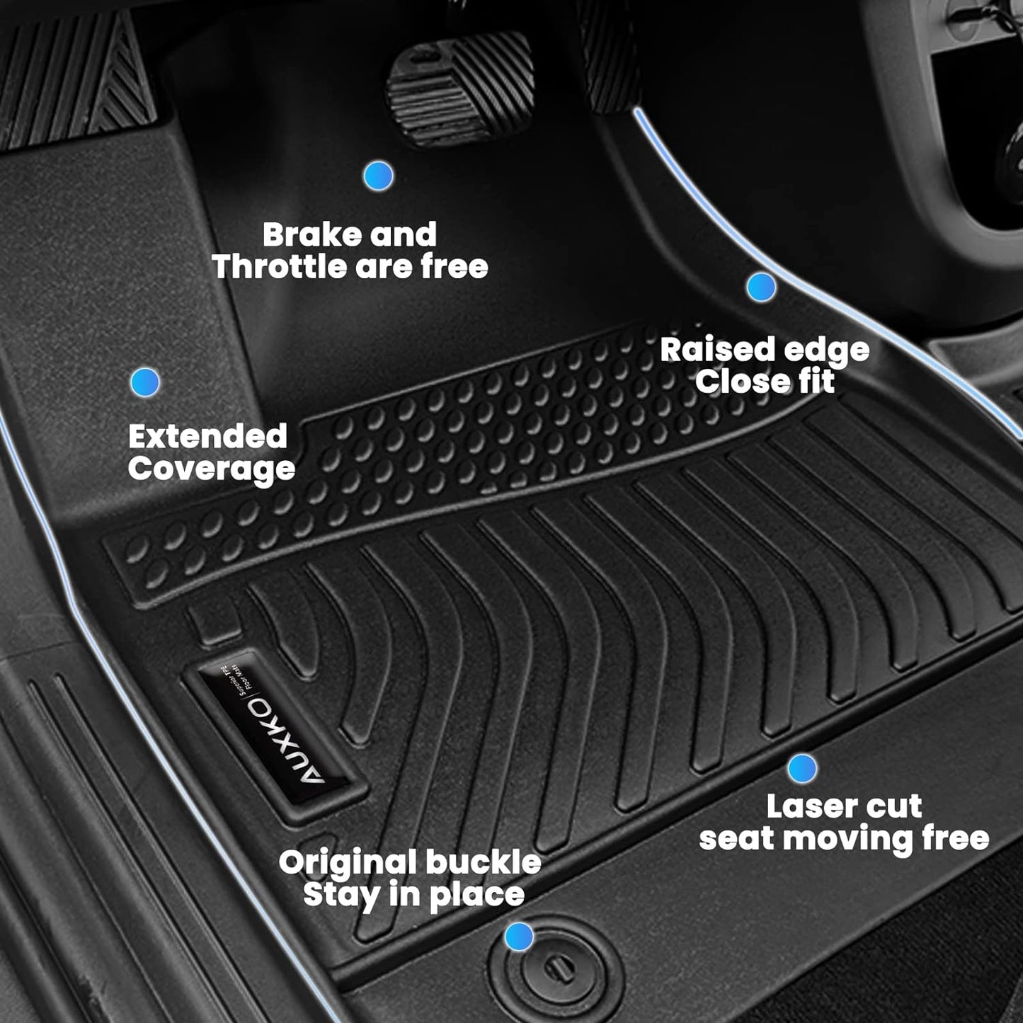 Auxko All Weather Floor Mats Cargo Mat for Honda Accord 2018-2022 TPE Liners Accessories Guard Odorless Anti-Slip All Season Floor Liners Trunk Liner for Honda Accord 2022 2021 2020 2019 2018