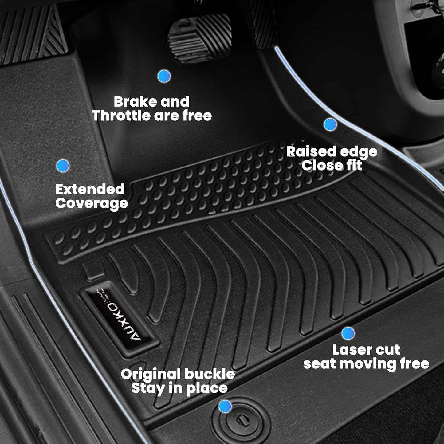 Auxko All Weather Floor Mats Cargo Liner Fit for Honda HR-V(Include Hybrid) 2023 2024 2025 2026 TPE Rubber Liners HRV Accessories All Season Guard Odorless Anti-Slip Floor Mats Cargo Liner