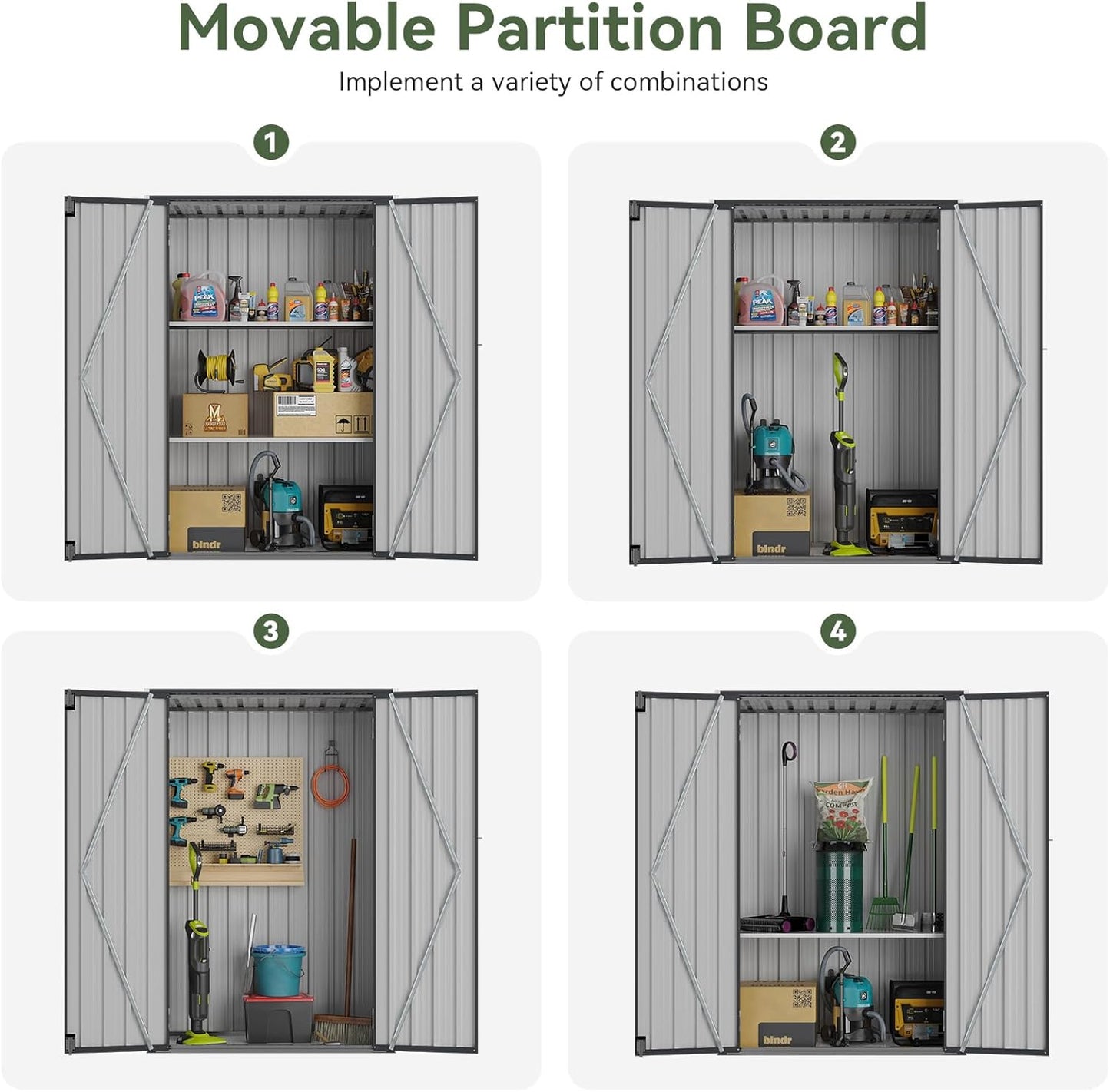 Aoxun 47x19 in Outdoor Storage Cabinet Metal Garden Shed with 2 Adjustable Shelves 3 Layer Indoor& Outdoor Waterproof Vertical Storage Shed for Patio Garden, Garage, Porch (34 Cu.Ft)