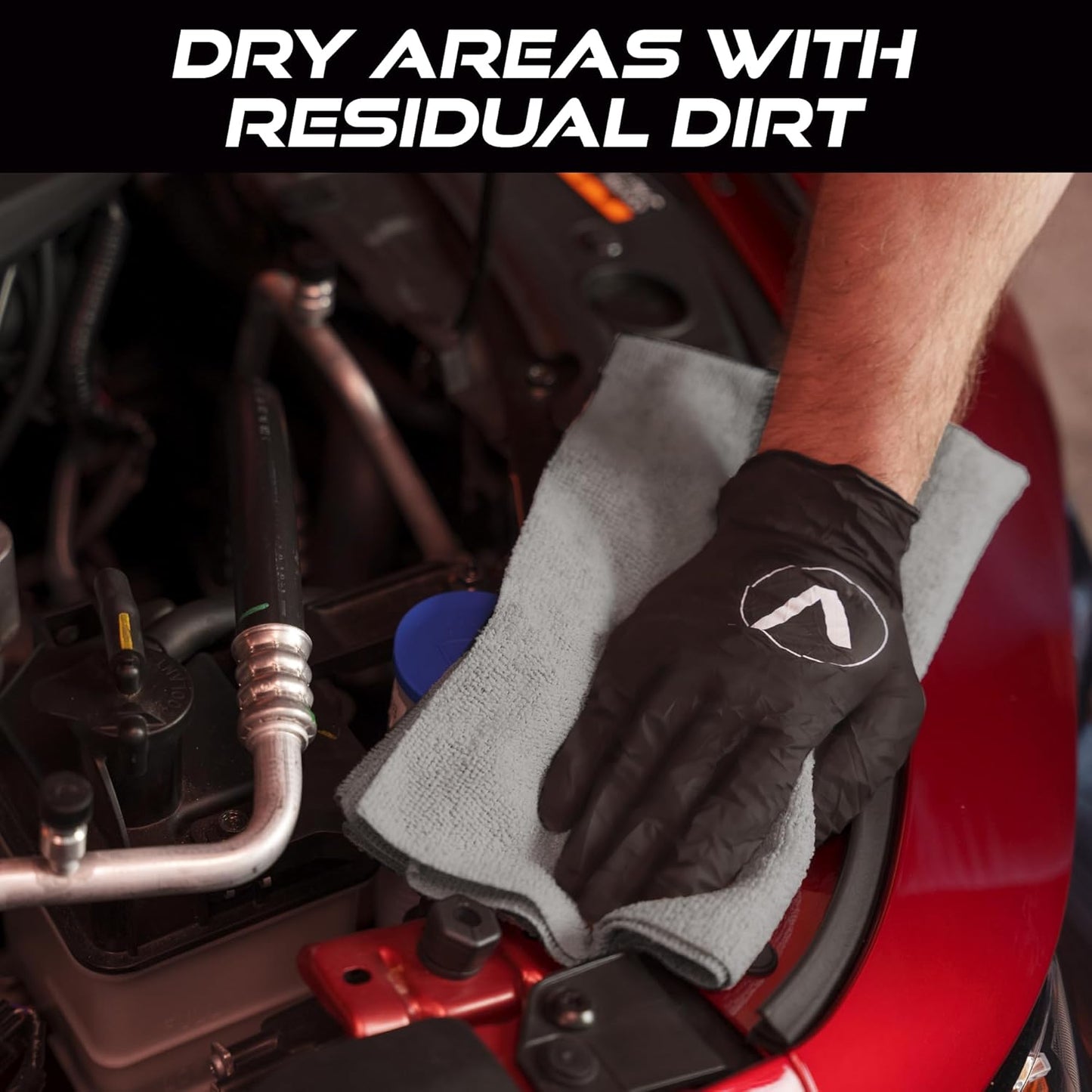 VIKING Microfiber Towel 12 Pack, Utility Car Drying Towels, Premium, Super Absorbent, Grey, 24 Inch x 24 Inch