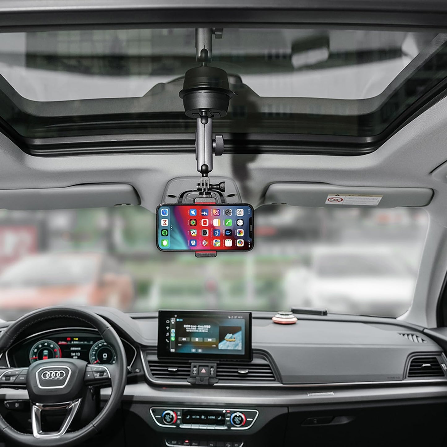 Suptig Universal Car Mount, Suction Cup Mount for Smartphones, GoPro, Action Cameras, DSLR, Windshield, Dashboard, Black