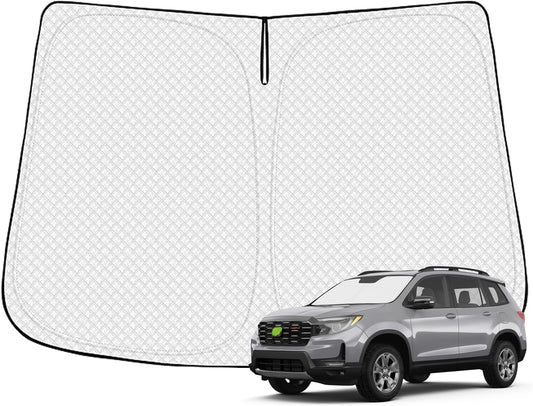 Windshield Sun Shade for 2019-2025 Honda Passport Sport Accessories Thicken 6-Layer Front Window Sunshade Cover Sun Visor Protector Foldable Block UV Rays Keep Vehicle Cool