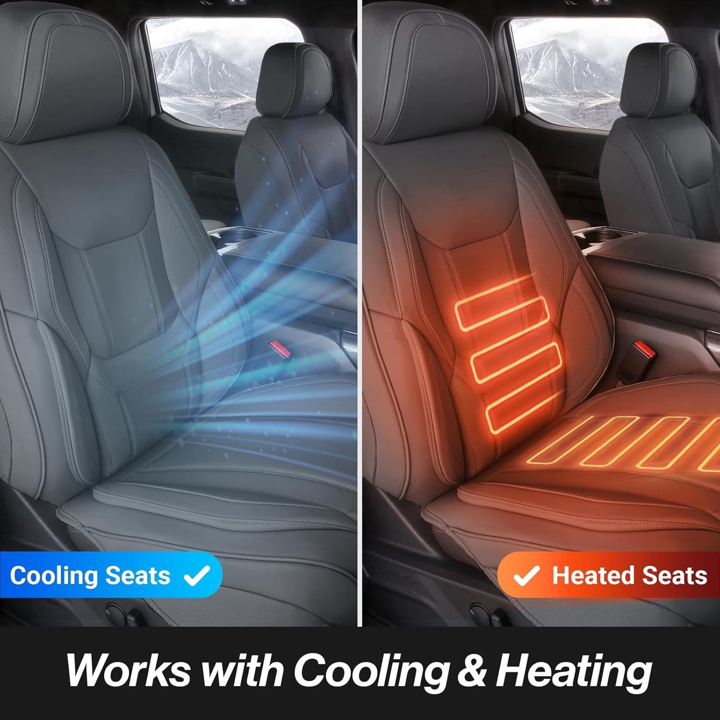 Coverland Custom Car Seat Covers Compatible with Frontier Crew Cab, King Cab - Premium Leather Non-Slip Memory Foam Waterproof Custom Interior Protector Full Set-Dark Gray [See Size Chart-Size X137]