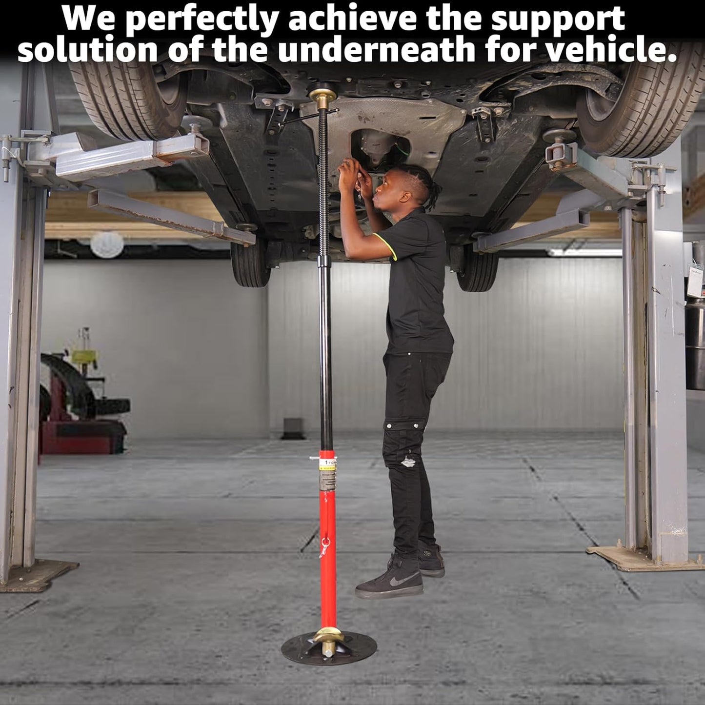 BESTOOL 1-Ton (2000Ibs) Underhoist Support Stand with Handle, Adjustable Height 30.7'' to 70.8'', Multi-Functional Topped Adapter, Easy Switching, Supporting Vehicle Components（US Patented）