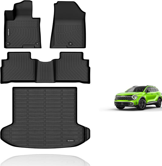 KELCSEECS® Floor Mats & Cargo Liner Custom for 2025 2024 2023 Kia Sportage(Not Fit Hybrid) All Weather Car Mats Floor Liners Trunk Mat Cargo Mat Kia Sportage Floor Mats Trunk Liner Accessories