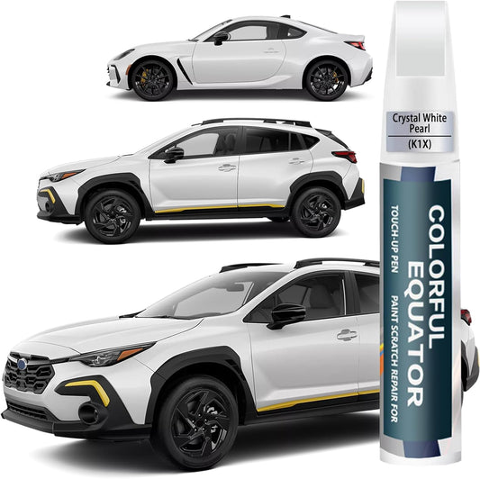 Crystal White Pearl(K1X) Touch Up Paint Compatible with SUBARU, Car Paint Pen Scratch Repair Two-In-One Touch Up Paint, Premium Car Scratch Remover for Deep Scratches