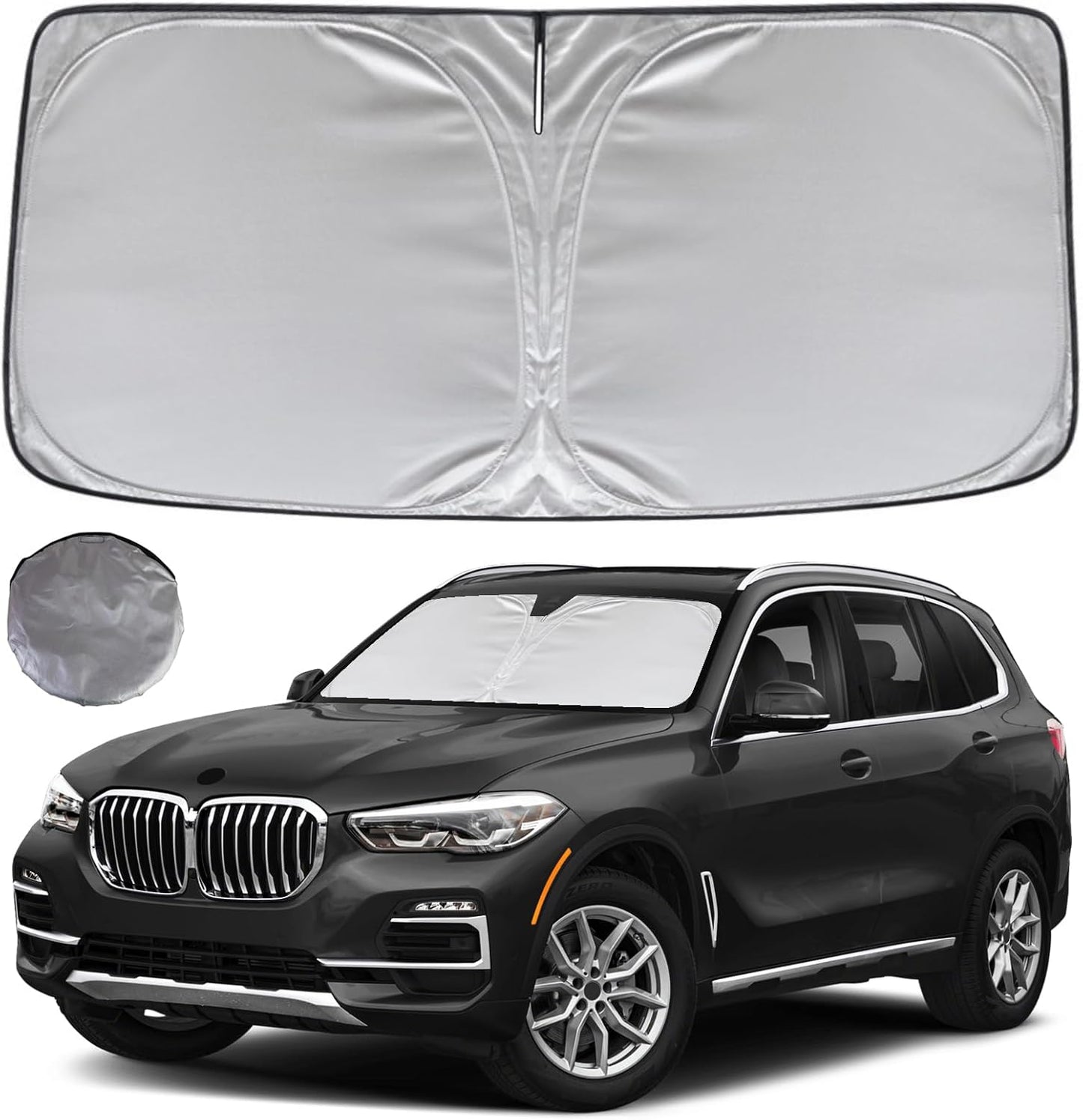 KAYZT Windshield Sun Shade for 2019-2025 2026 BMW X5 Foldable Sunshade SUV Front Window Custom Fit Car Accessories