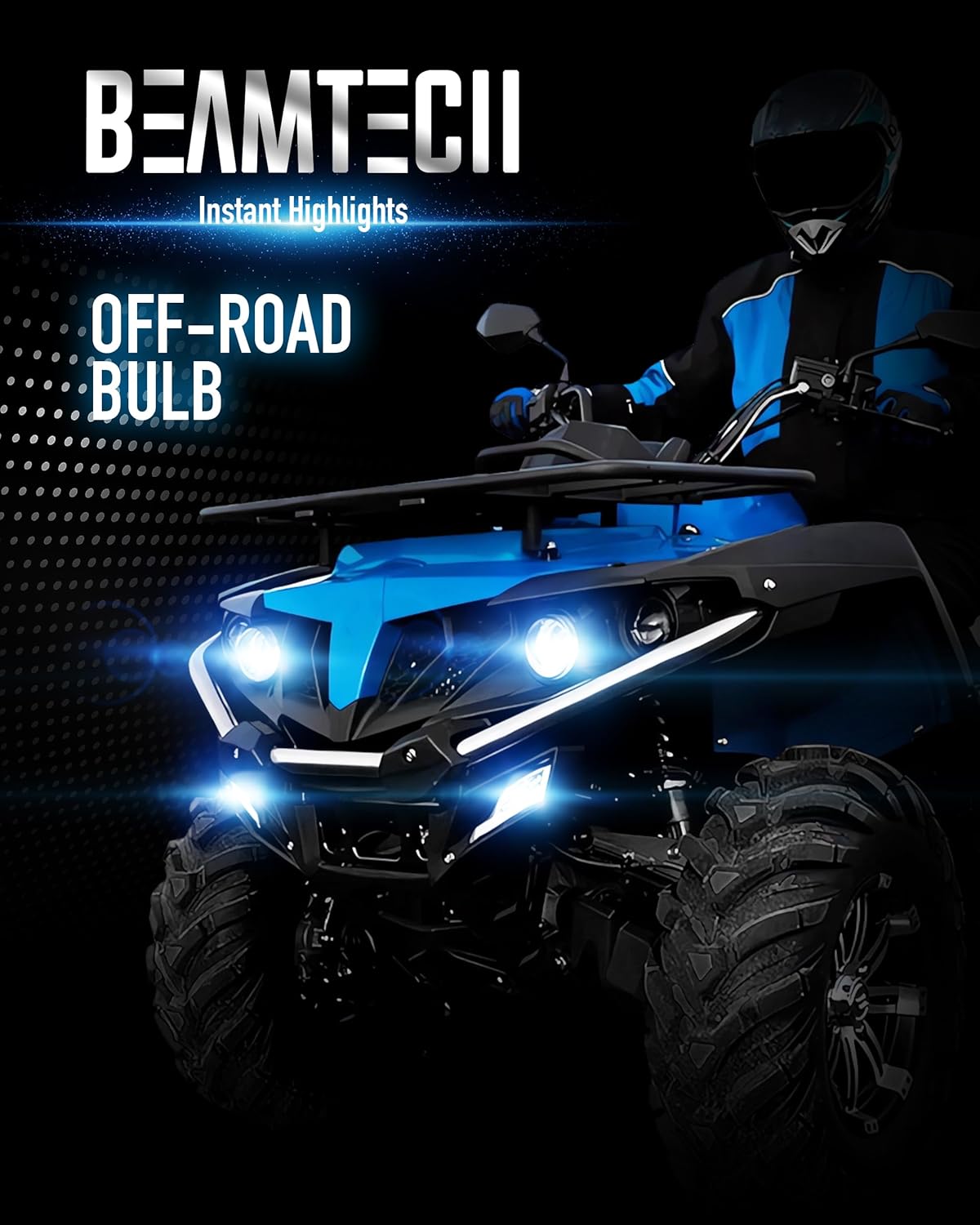BEAMTECH H13 9008 Powersport Bulb For H13 Off-Road Or Fog Light 2 PCS