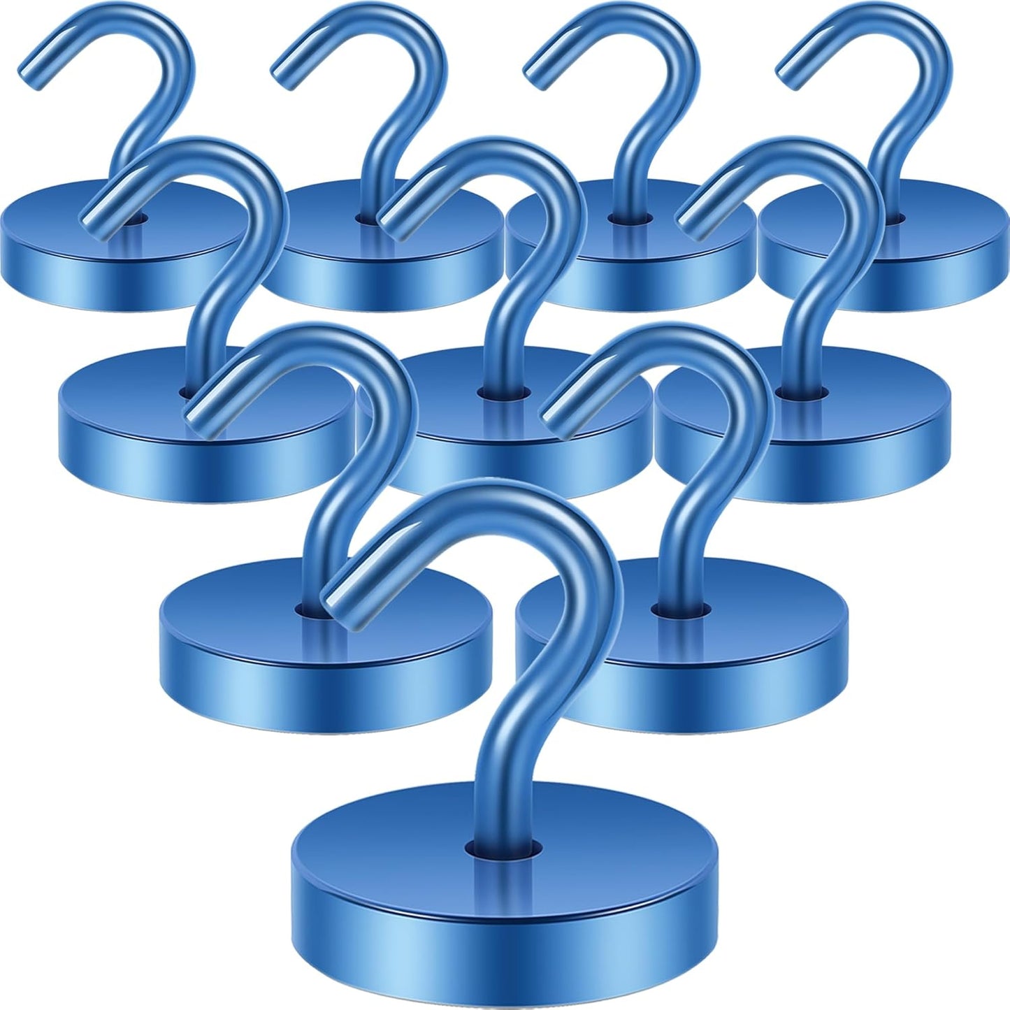 Neosmuk Magnetic Hooks, Cruise Ship Essentials, 120lb+ Heavy Duty Magnetic Hooks for Cruise Cabins, Refrigerator, Grill, Hanging, and Travel | Extra Strong Must-Haves Magnet Hook,Navyblue, Pack of 10