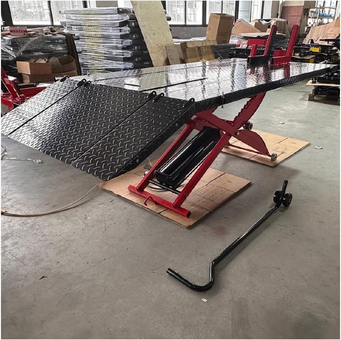 Motorcycle Lift ATV 1000 lbs Pedal Side Extension Motorcycle Lift Table for Home Garage and Shop KT-Moto 100LT