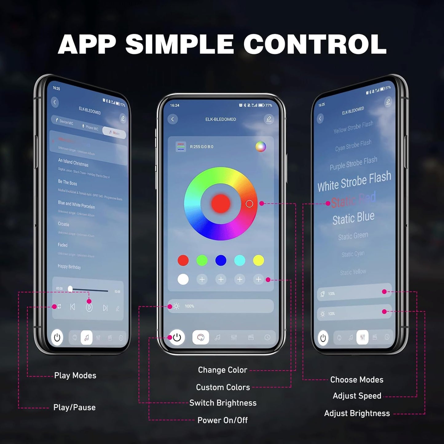 Nilight RGB LED Rock Lights Kit 10 PCS 18LED Wide Angle Wheel Well Light with Remote & Bluetooth App Dual Control Multi Modes Underglow Multicolor Neon Pod for ATV UTV SUV Offroad Truck RZR Boat