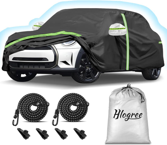 Car Cover for 2014-2025 Mini Cooper/Cooper S/Hardtop/Clubman/Countryman 4 Door,Full Exterior Car Covers for Automobile All Weather Waterproof Heavy Duty,Zipper/Cotton UV Proof Custom fit【210T Taffeta】