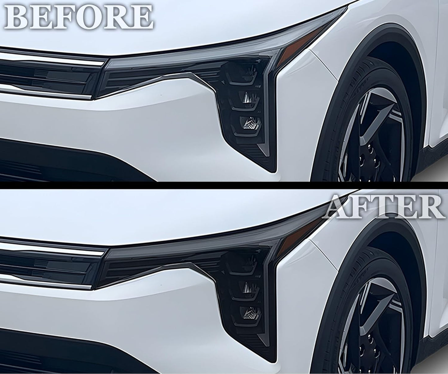 BOGAR TECH DESIGNS Precut for KIA K4 2025-2026 Full Headlight Taillight Head Tail Light Tint Kit, Light Smoke