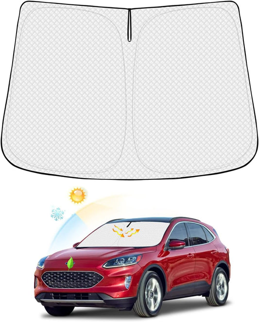 Windshield Sun Shade for 2020-2025 2026 Ford Escape Accessories Thicken 6-Layer Foldable Front Window Sunshade Sun Visor Protector Block UV Rays Keep Vehicle Cool