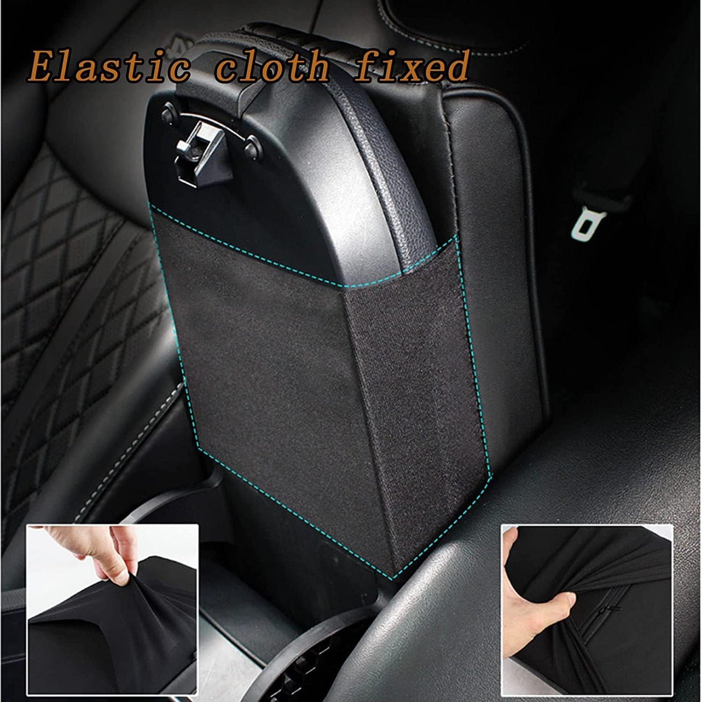 Car Center Console Cover, Memory Foam Car Armrest Cushion, Black Auto Arm Rest Pad, Leather Arm Rest Covering Car, Hand Rest Pillow for SUV/Truck/Vehicle (Black)