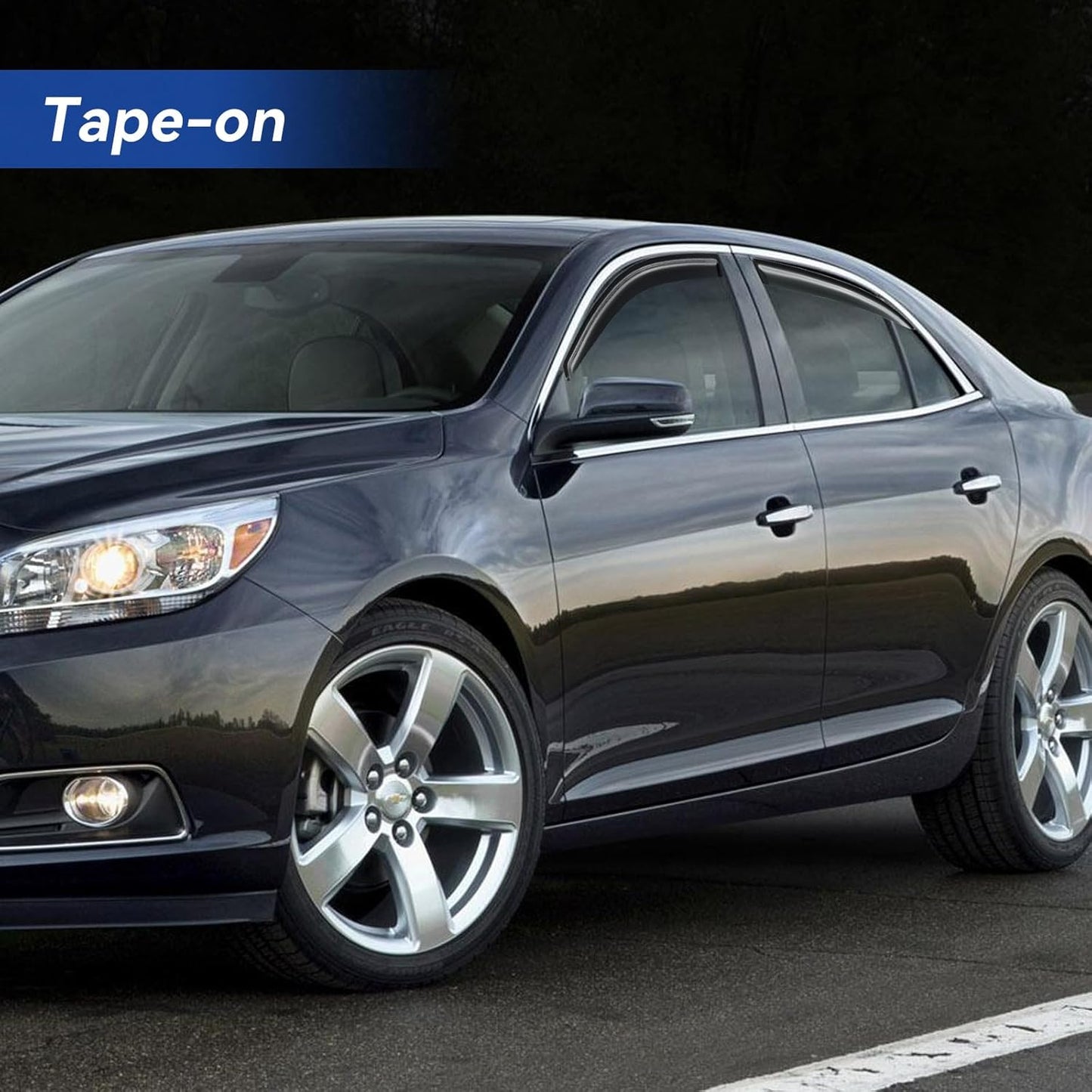 Window Visors Rain Guards for 2013 2014 2015 13 14 15 Chevy Malibu, Out-Channel Window Vent Wind Deflectors Visors Shades for 2016 Malibu Limited