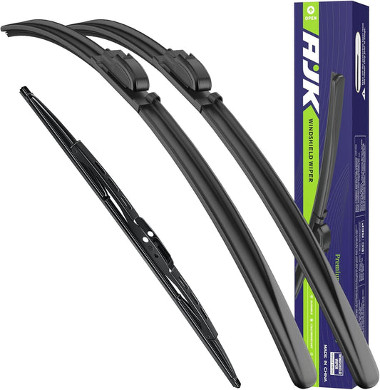 AJK Windshield Wiper Blade, OEM Quality Front and Rear Windshield Wipers for Chevrolet Trailblazer 2002 2003 2004 2005 2006, 22" 22" 16" Window Blades (Set of 3)