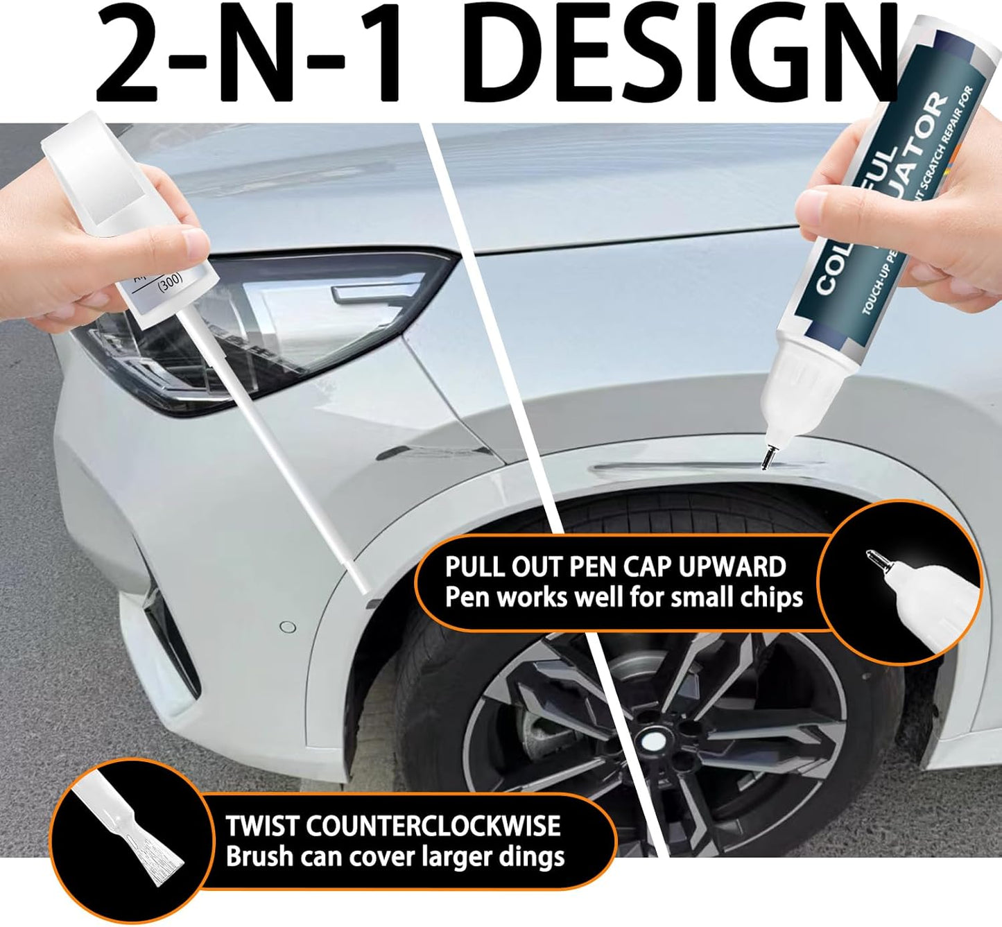 Carbon Black Metallic(416) Touch Up Paint for BMW, Car Paint Pen Scratch Repair Two-In-One Touch Up Paint, Premium Car Scratch Remover for Deep Scratches