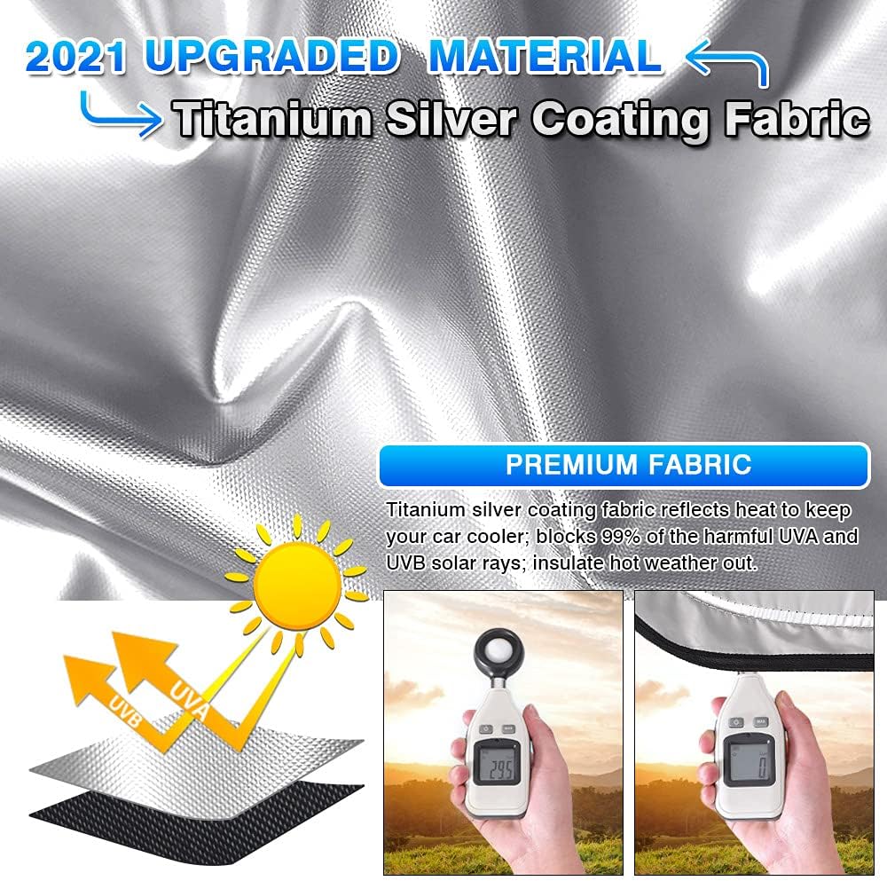 T TGBROS Windshield Sun Shade Custom Fit for 2018–2023 Kia Stinger Accessories Foldable Sun Shield Reflective Polyester Sun Visor Cover Block Heat and Sun Protection