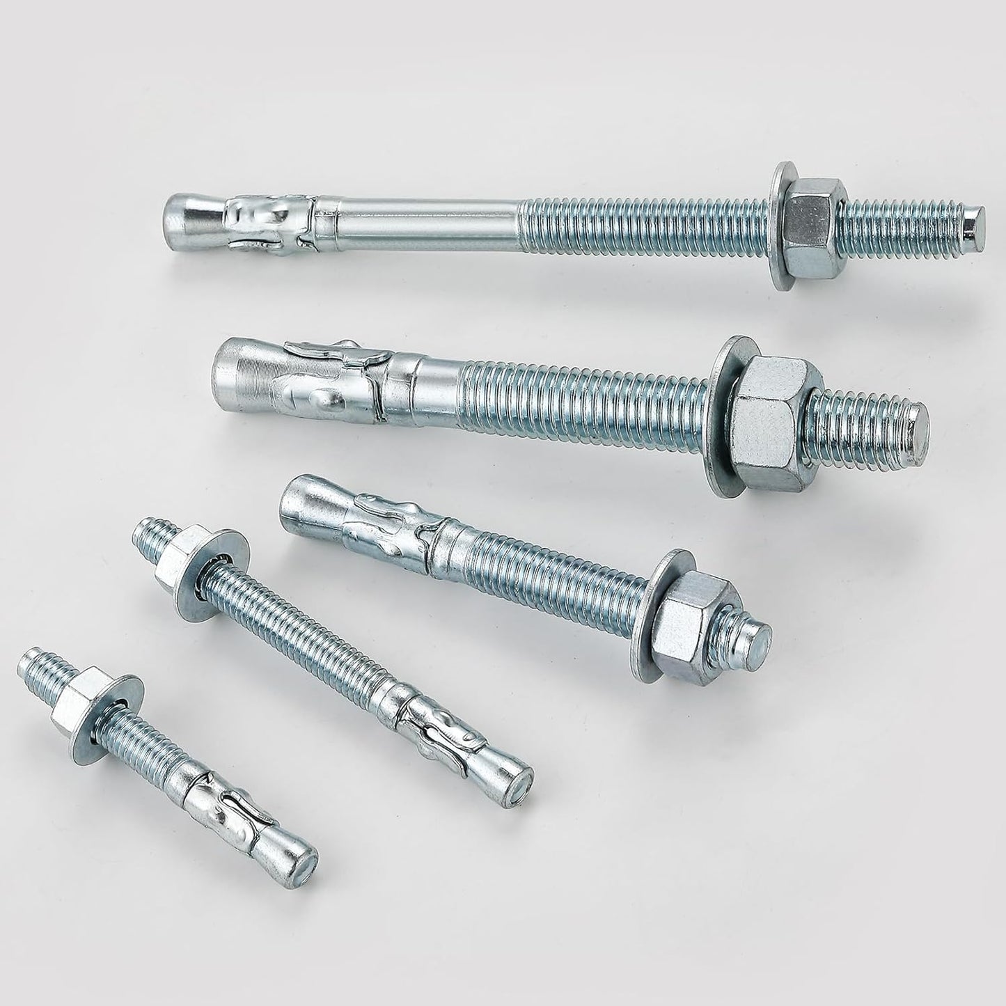 1/2x7" 10Pcs Inch Standard Fasteners for Heavy-Duty Zinc Wedge Anchors for Cement and Concrete