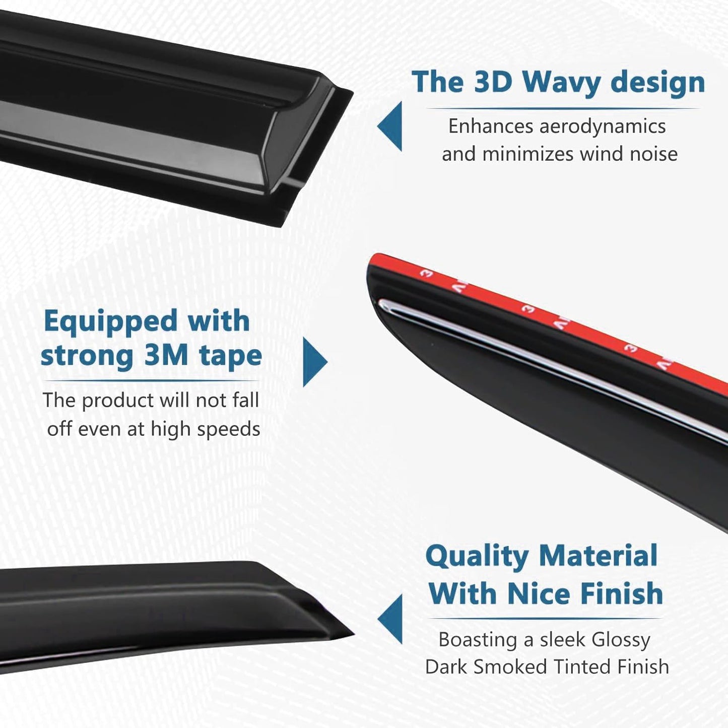 Window Rain Guards Fit for 2014-2023 Jeep Cherokee, Outside Mount Vent Window Visors, Smoke Vent Shade Shield, Car Accessories 2015 2016 2017 2018 2019 2020 2021 2022, 4pcs