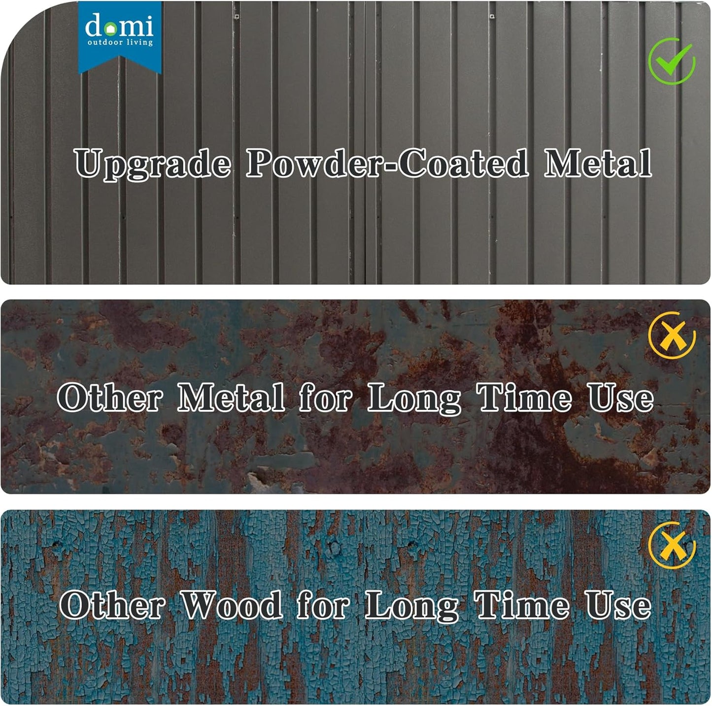 Domi 12x25FT Outdoor Metal Garage Shed, Extra Large Carport with Skylights & Dual-Entry, Backyard Storage Shed for Car, Truck, Lawn Mower and Tool, Dark Grey