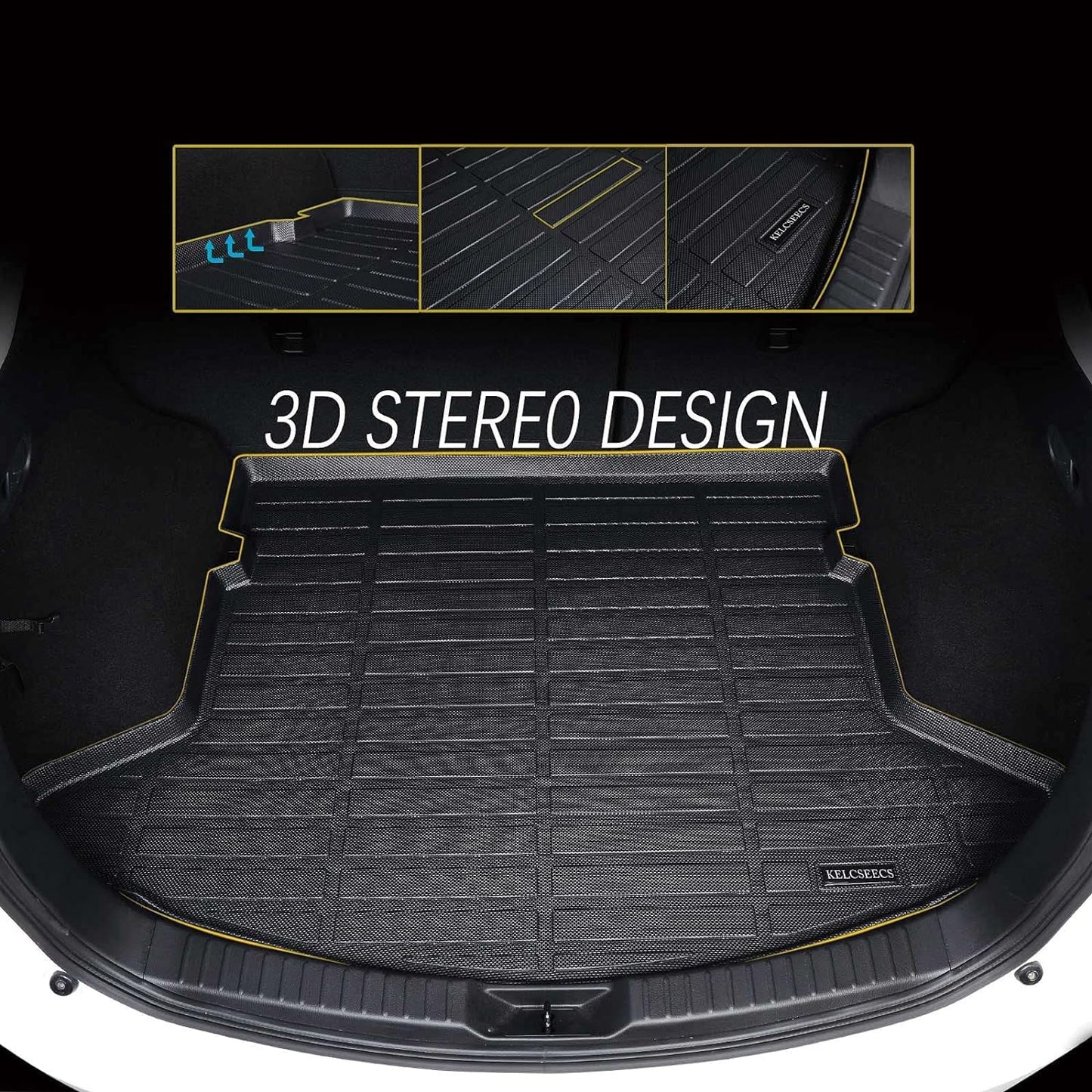KELCSEECS Floor Mats & Cargo Liner(in Upper Position) for 2017 2018 2019 2020 2021 2022 Honda CRV(Not for Hybrid) Car Mats Automotive Cargo Mat Trunk Mat CR-V All Weather Floor Mats Trunk Liner