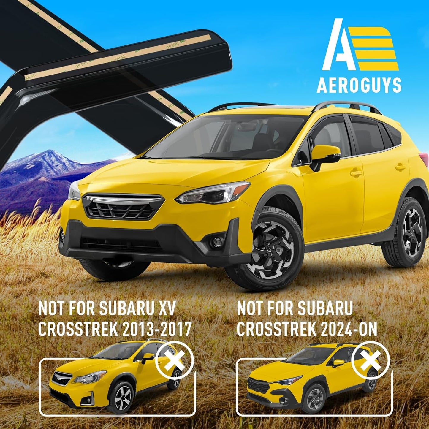 Extra Durable Window Deflectors in-Channel Window Visors Rain Guards Fit for XV Crosstrek 2018-2023, Sun Visors, Wind Vent for Shades, Exterior Car Accessories - 4pcs. AG0837