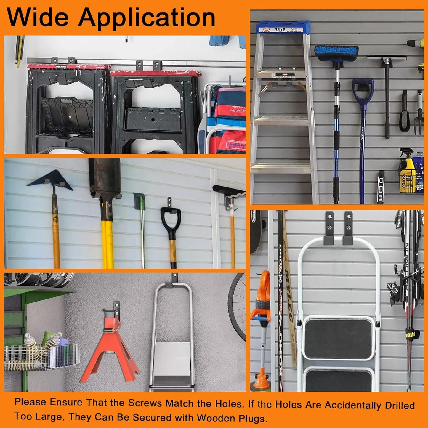 Jack Stand Wall Mount Organizer, Car Jack Stands Wall Hooks for Hanging, Universal Upgrade Designed Garage Hook, Heavy Duty Hooks Fits 2 & 3 & 4 & 5 & 6 Ton Heavy Duty Jack Stands (4 Pack)