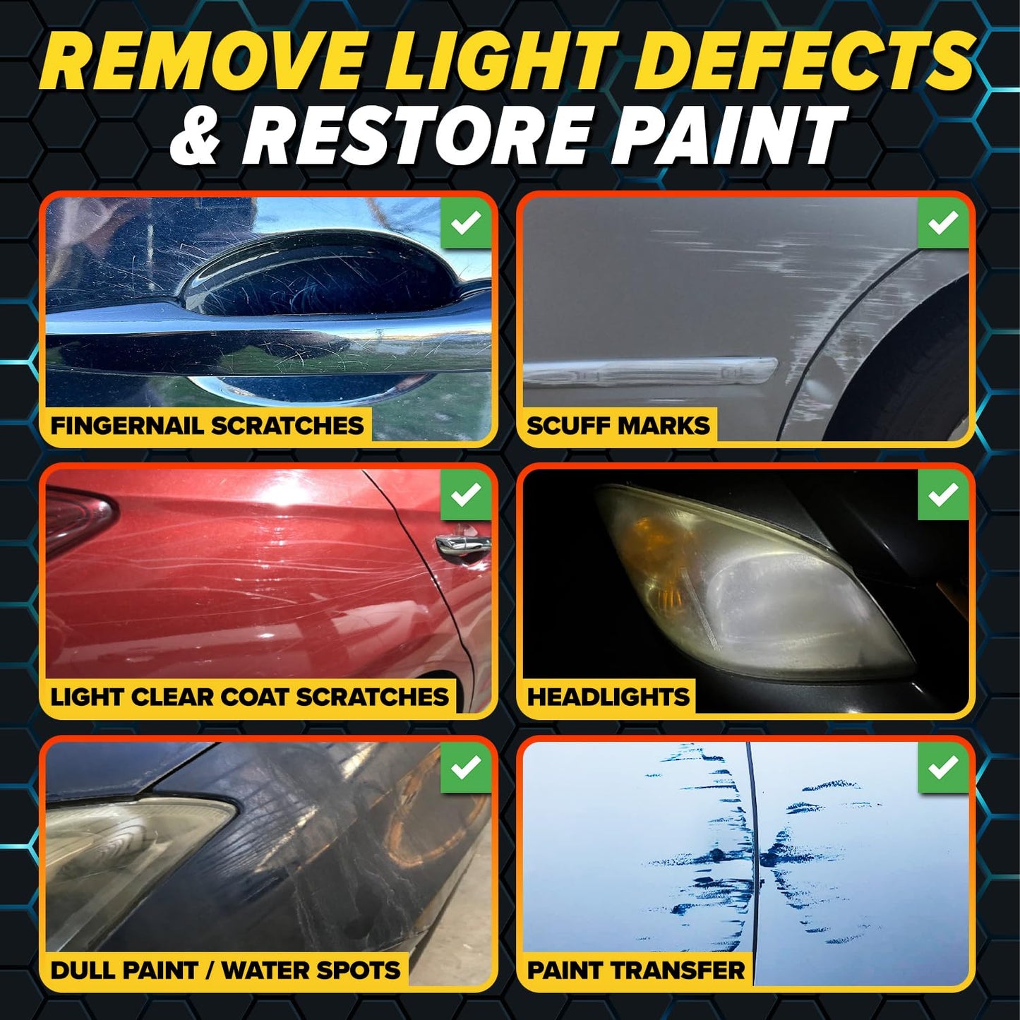 Carfidant Scratch & Swirl Remover with Ceramic Silk – Car Scratch Remover for Vehicles Paint Repair with Ceramic Coating Spray – Polishing & Washing Kits with Applicator Pad & Microfiber Towel