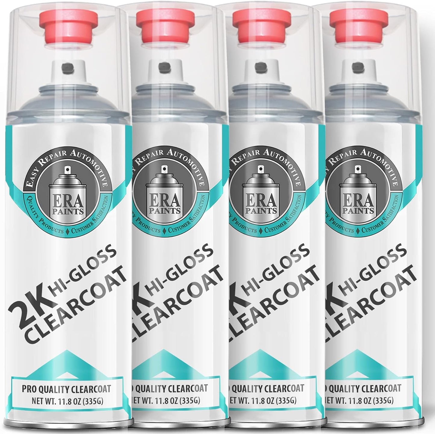 ERA Paints 2K High Gloss Automotive Clear Coat Spray/Aerosol Can – Professional Quality & Finish - Easy to Use – Best Value (4 pack)