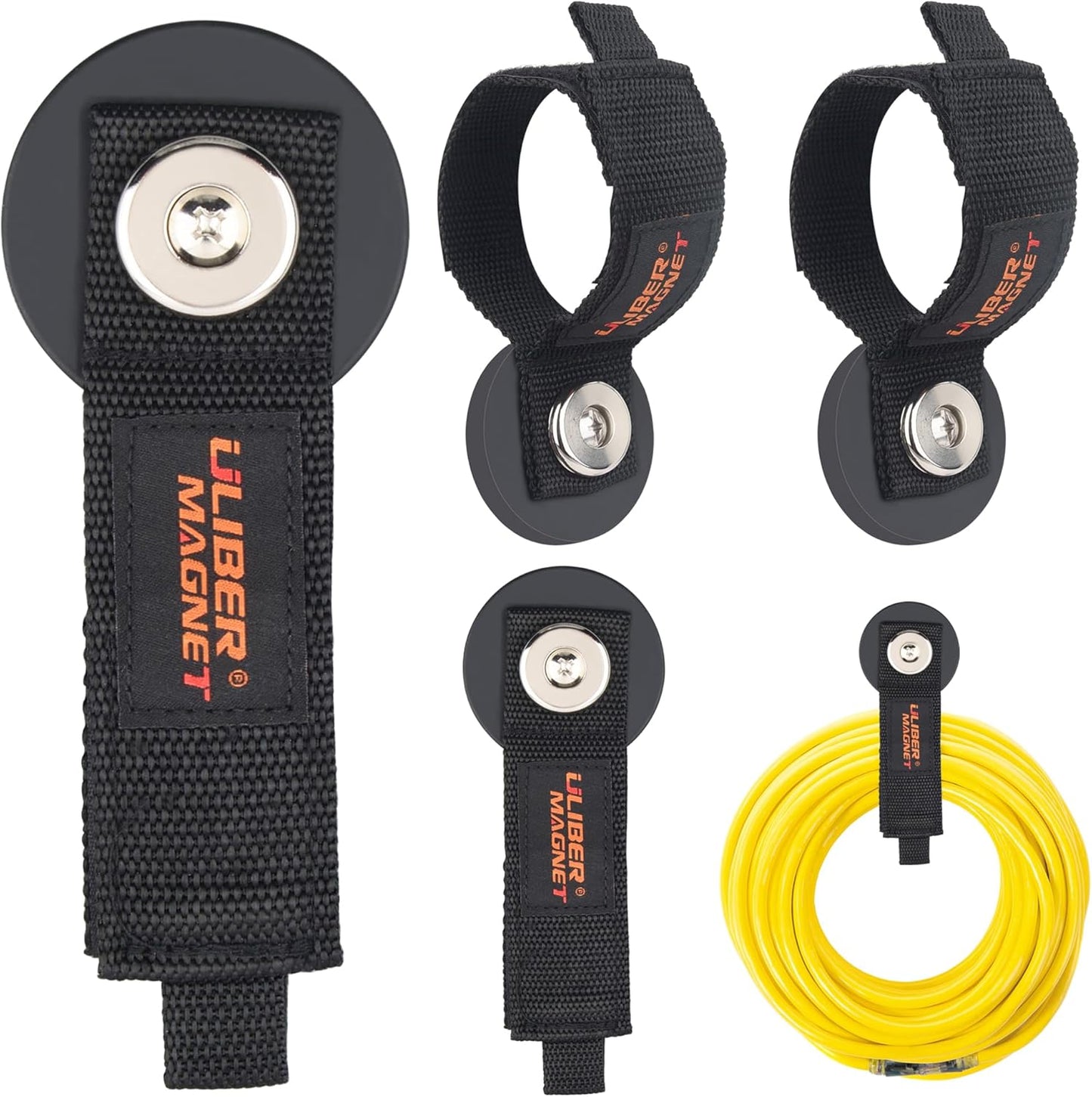 ULIBERMAGNET Strong Magnetic Storage Hooks,Heavy Duty Magnetic Garage Storage Tool Organizer,Extension Cord,Hose, Cable, Rope,Tools for Garage,Pick-up,RV and Workshop(4 Pack/2.59INCH)