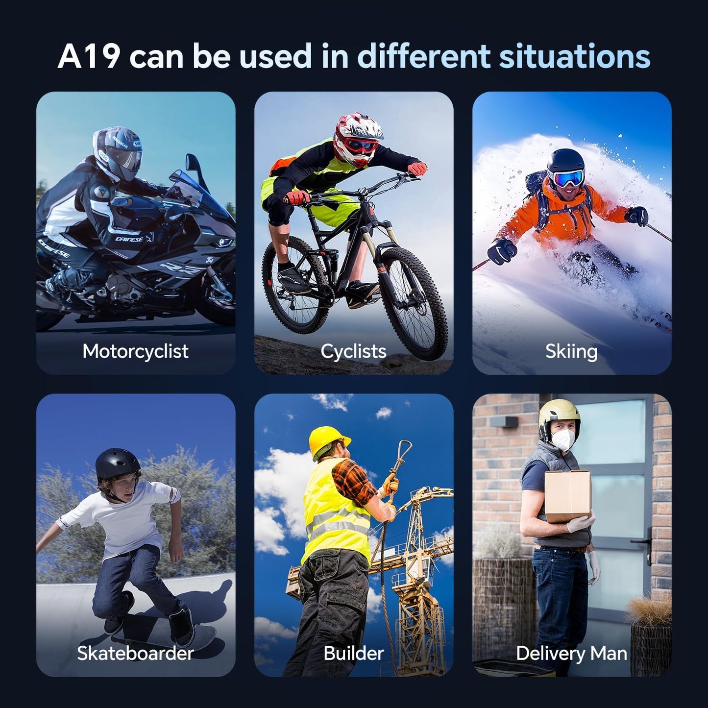 Motorcycle Helmet Bluetooth Headset, Outdoor Wireless Bluetooth 5.4 Headphone Speakers Noise Cancellation Intercom Communication Systems with IPX6 Waterproof/Strong Bass