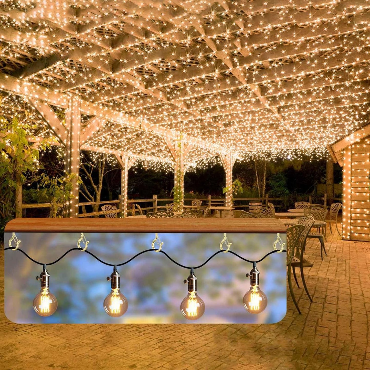 96 PCS Q-Hanger Hooks, Screw Hooks for Outdoor String Lights, Safety Buckle Design Cup Eye Hook for Hanging Christmas Lights, Plants, Mounted on Wall Ceiling, Include 1 Wing Nut Driver, Gold